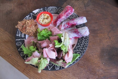 assiette composée, concours, repas facile, assortiment, crudités, restes